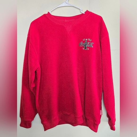 Vintage Coca-Cola Fleece Pullover Crewneck Sweatshirt, Size XL - Picture 1 of 3